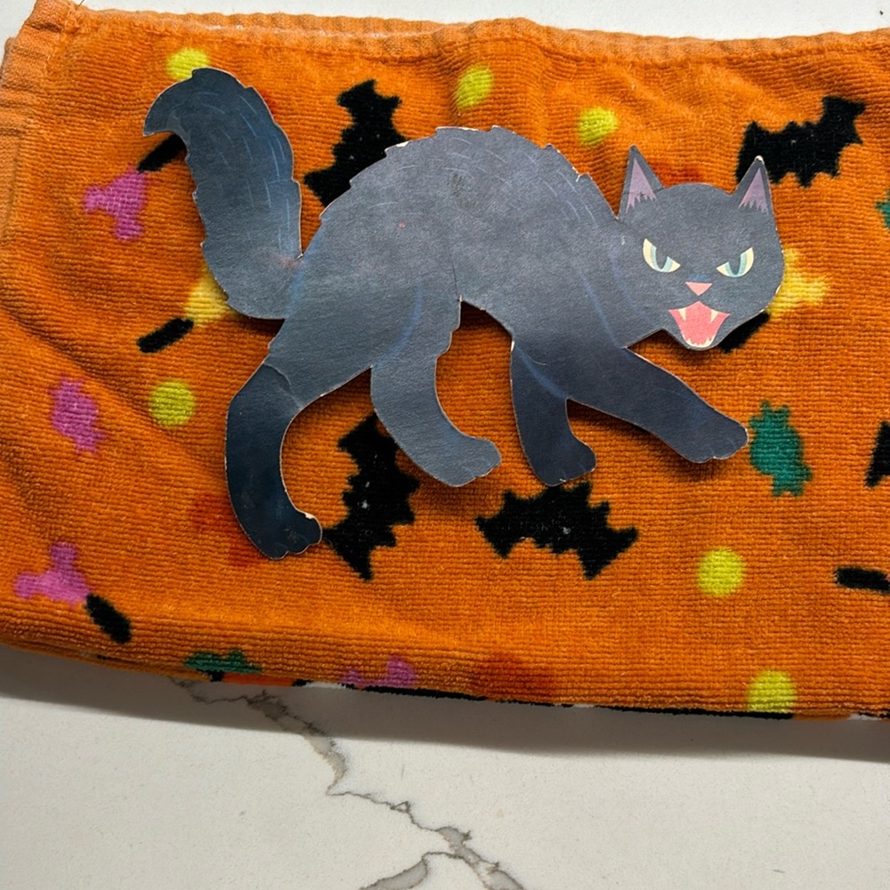Vintage Black Cat Halloween cardboard cutout 🐈‍⬛ 🎃